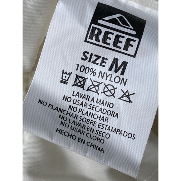 REEF Puffer Jacket Sz. Medium Ivory Lightweight Hooded 100% Nylon - Picture 10 of 11
